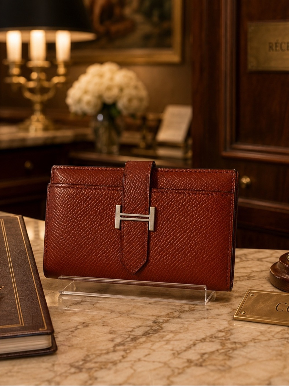 Hermès Bearn 3-Key Holder – Epsom Leather – Casaque Brown – Made in France - Picture 8 of 14